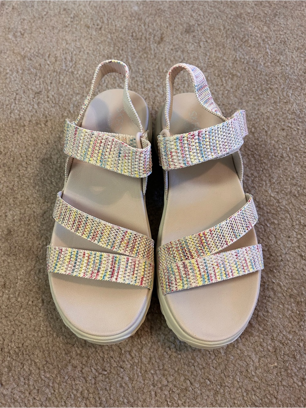 Skechers Pastel Multi-Color Strappy Comfort Sandals